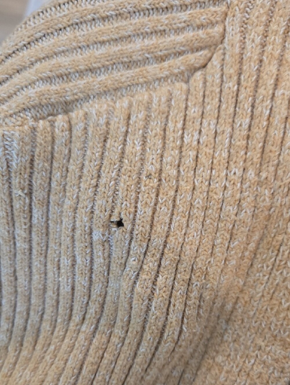 Universal Thread Beige Open-Front Ribbed Cardigan with Pockets - Picture 5 of 6